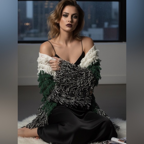 Tularosa Sweaters - Tularosa "Adelaide" Loop Fringe Knit Cardigan